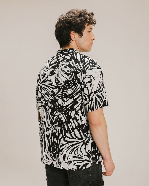 Camisa Relaxed Con Diseño Blanca